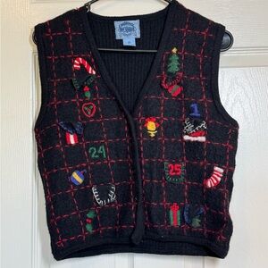 Vintage Cambridge Dry Goods Black Wool Vest